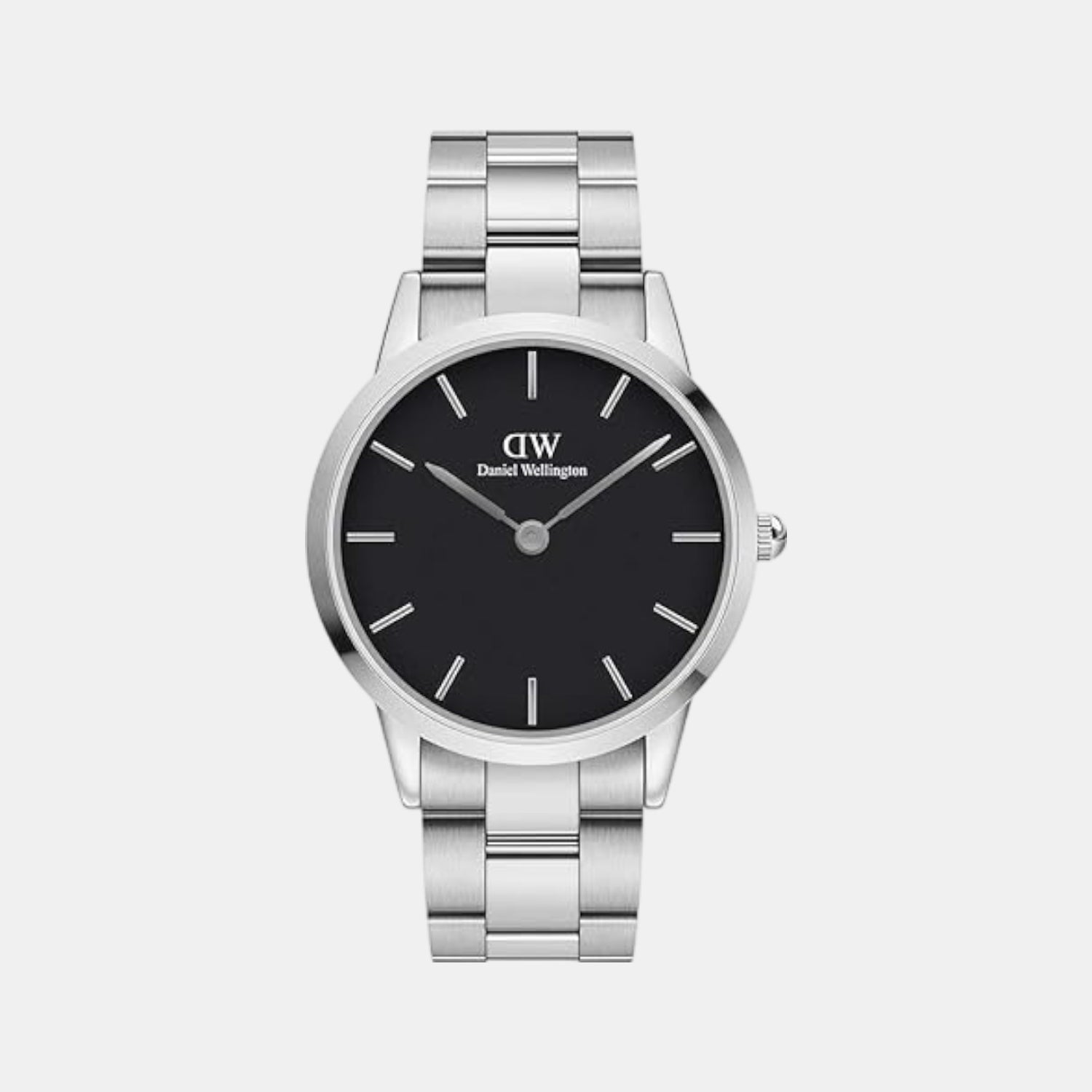 Iconic Men Quartz Black Dial Analog Stainless Steel Watch DW00100342K