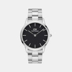 Iconic Men Quartz Black Dial Analog Stainless Steel Watch DW00100342K