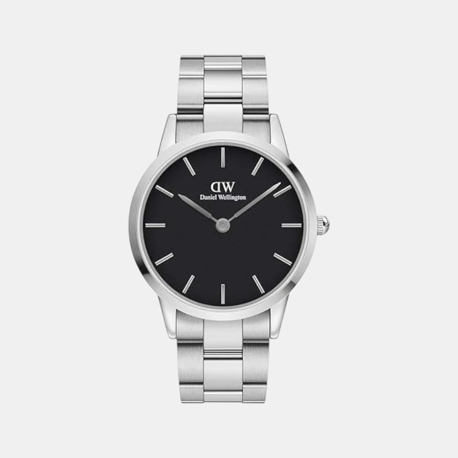 Iconic Men Quartz Black Dial Analog Stainless Steel Watch DW00100342K