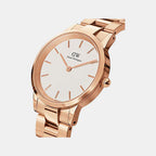 Iconic Link Men Quartz White Dial Analog Stainless Steel Watch DW00100343K