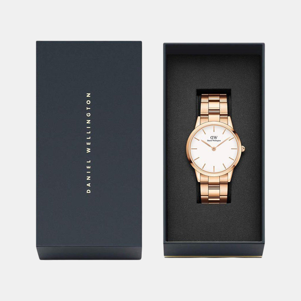 Iconic Link Men Quartz White Dial Analog Stainless Steel Watch DW00100343K