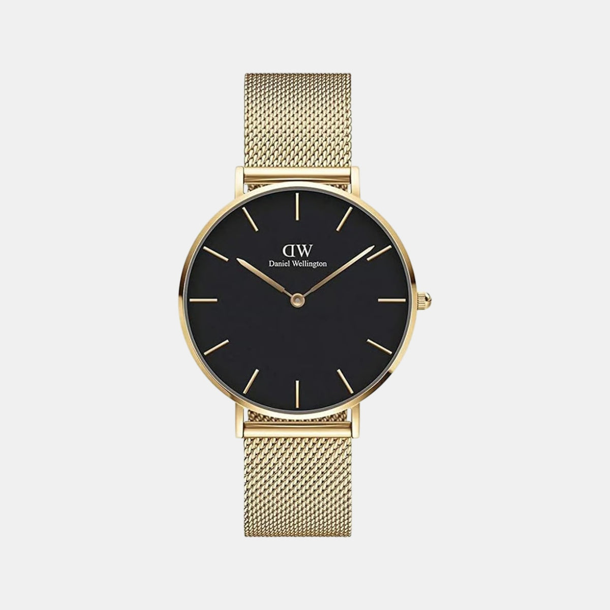 Petite Women Quartz Black Dial Analog Stainless Steel Watch DW00100345