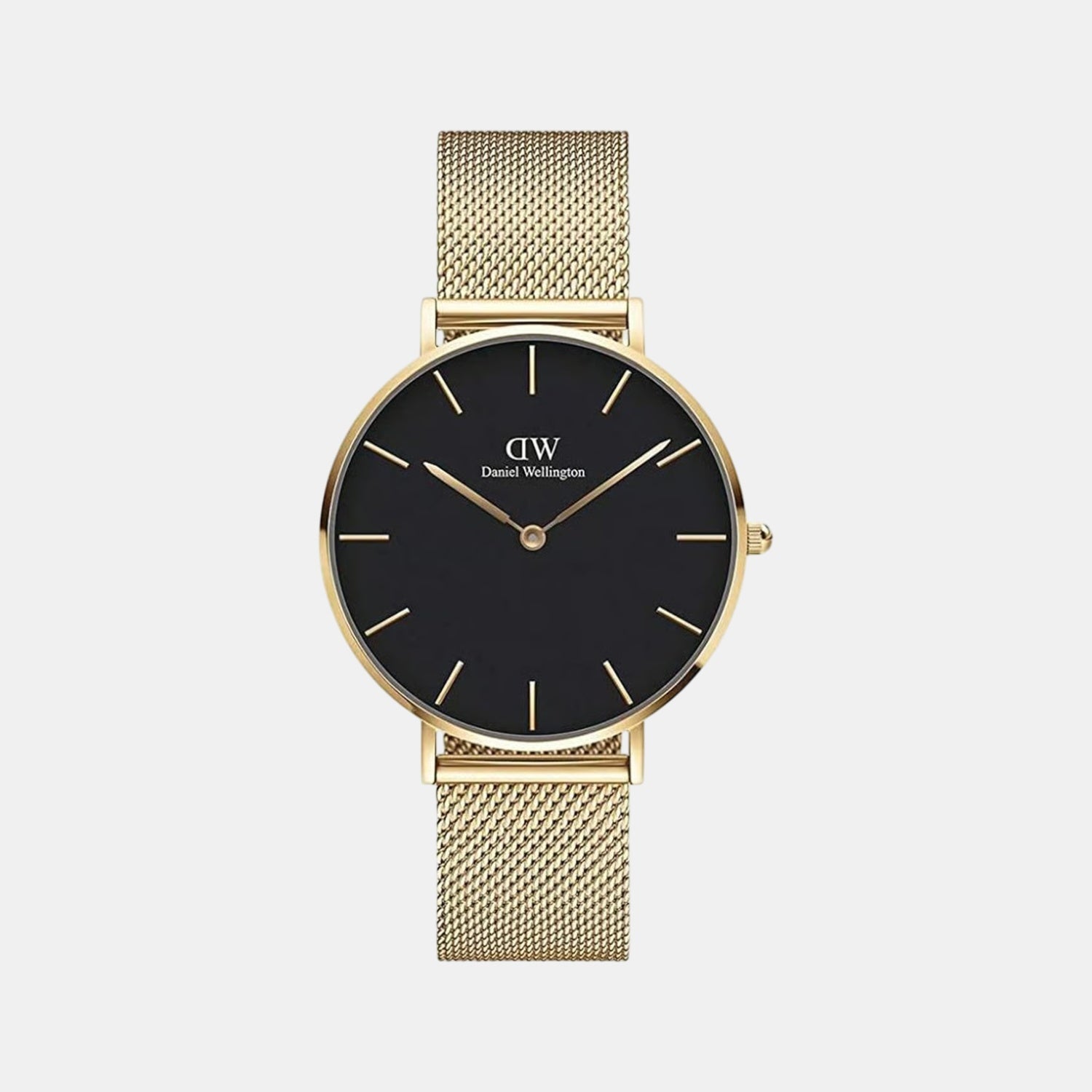 Petite Women Quartz Black Dial Analog Stainless Steel Watch DW00100345