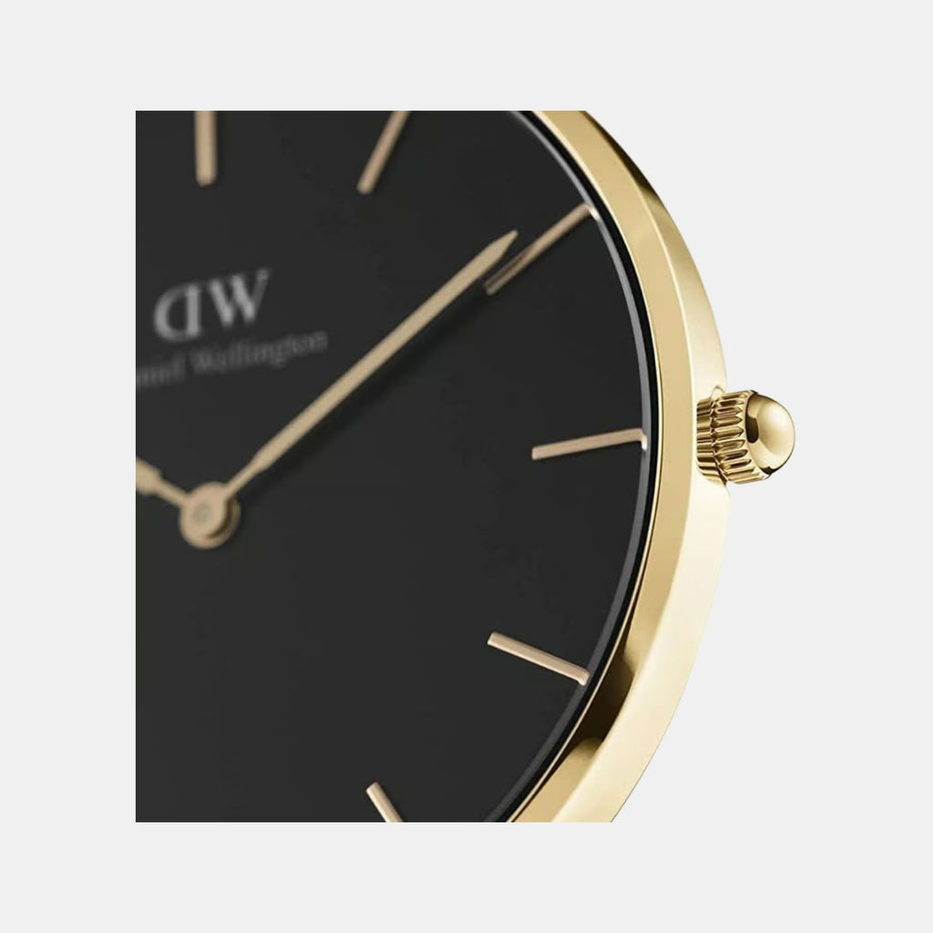 Petite Women Quartz Black Dial Analog Stainless Steel Watch DW00100345