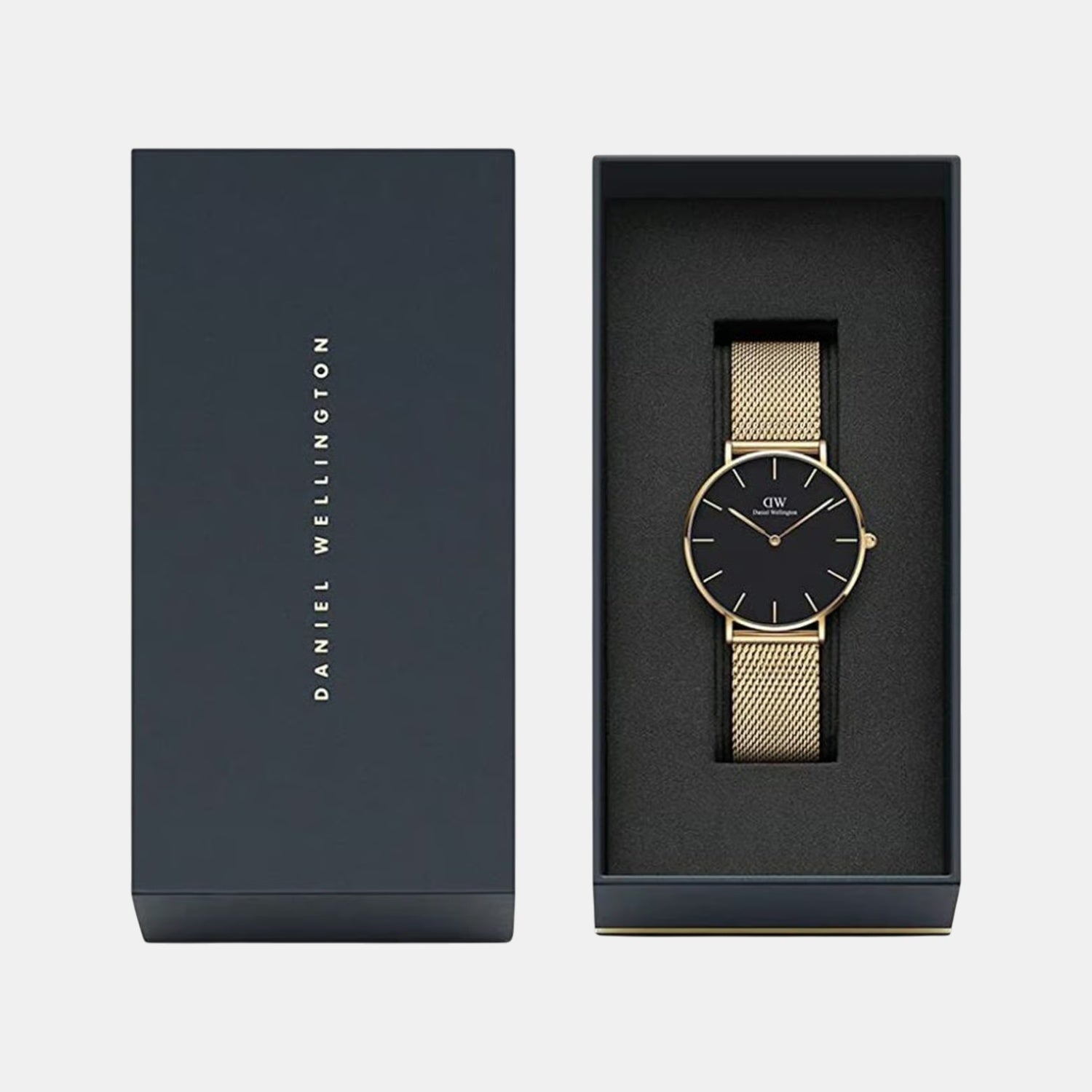 Petite Women Quartz Black Dial Analog Stainless Steel Watch DW00100345