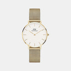 Petite Women Quartz White Dial Analog Stainless Steel Watch DW00100348