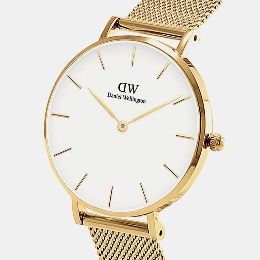 Petite Women Quartz White Dial Analog Stainless Steel Watch DW00100348