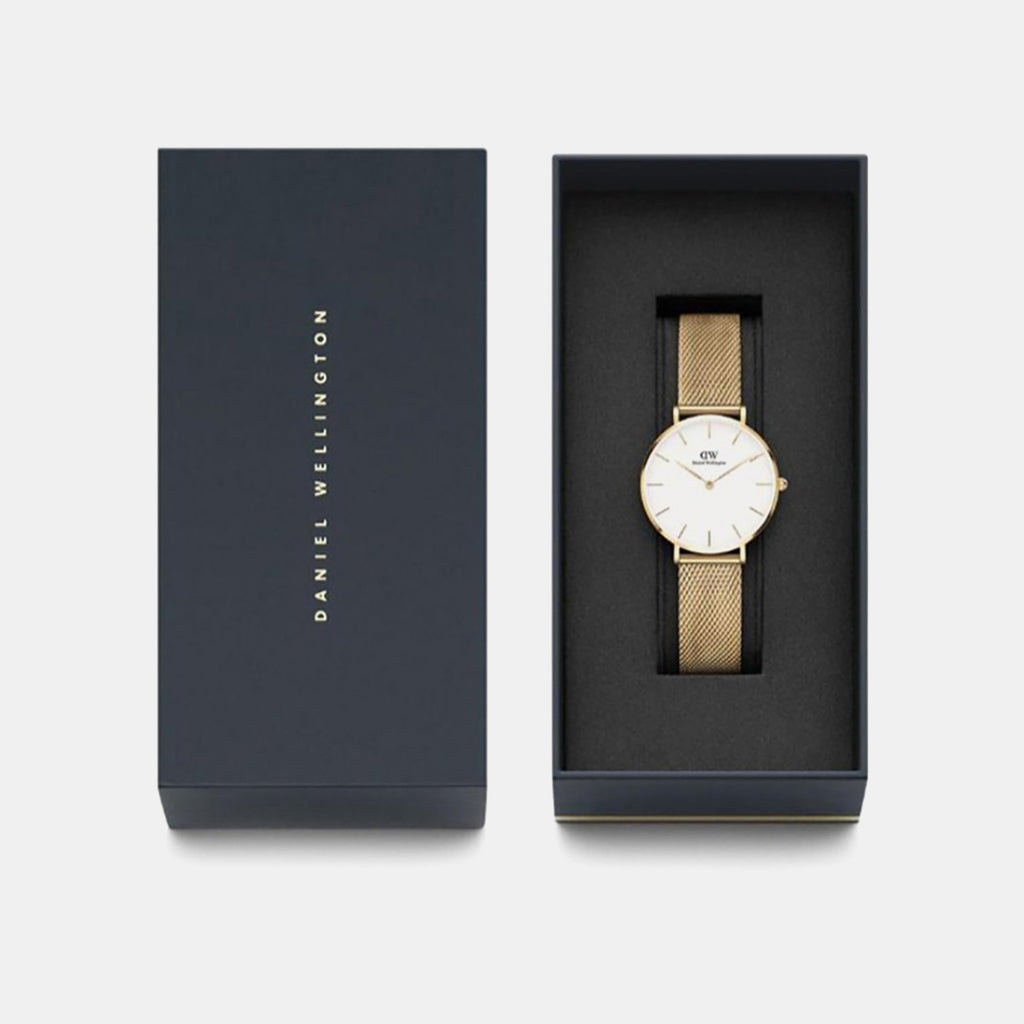Petite Women Quartz White Dial Analog Stainless Steel Watch DW00100348
