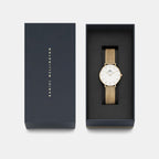 Petite Women Quartz White Dial Analog Stainless Steel Watch DW00100348