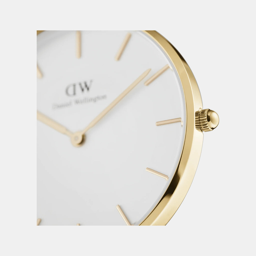 Petite Women Quartz White Dial Analog Stainless Steel Watch DW00100350