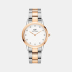 Iconic Women Quartz White Dial Analog Stainless Steel Watch DW00100359