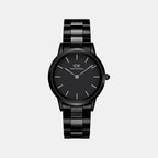 Iconic Women Quartz Black Dial Analog Stainless Steel Watch DW00100414