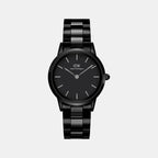 Iconic Women Quartz Black Dial Analog Stainless Steel Watch DW00100415
