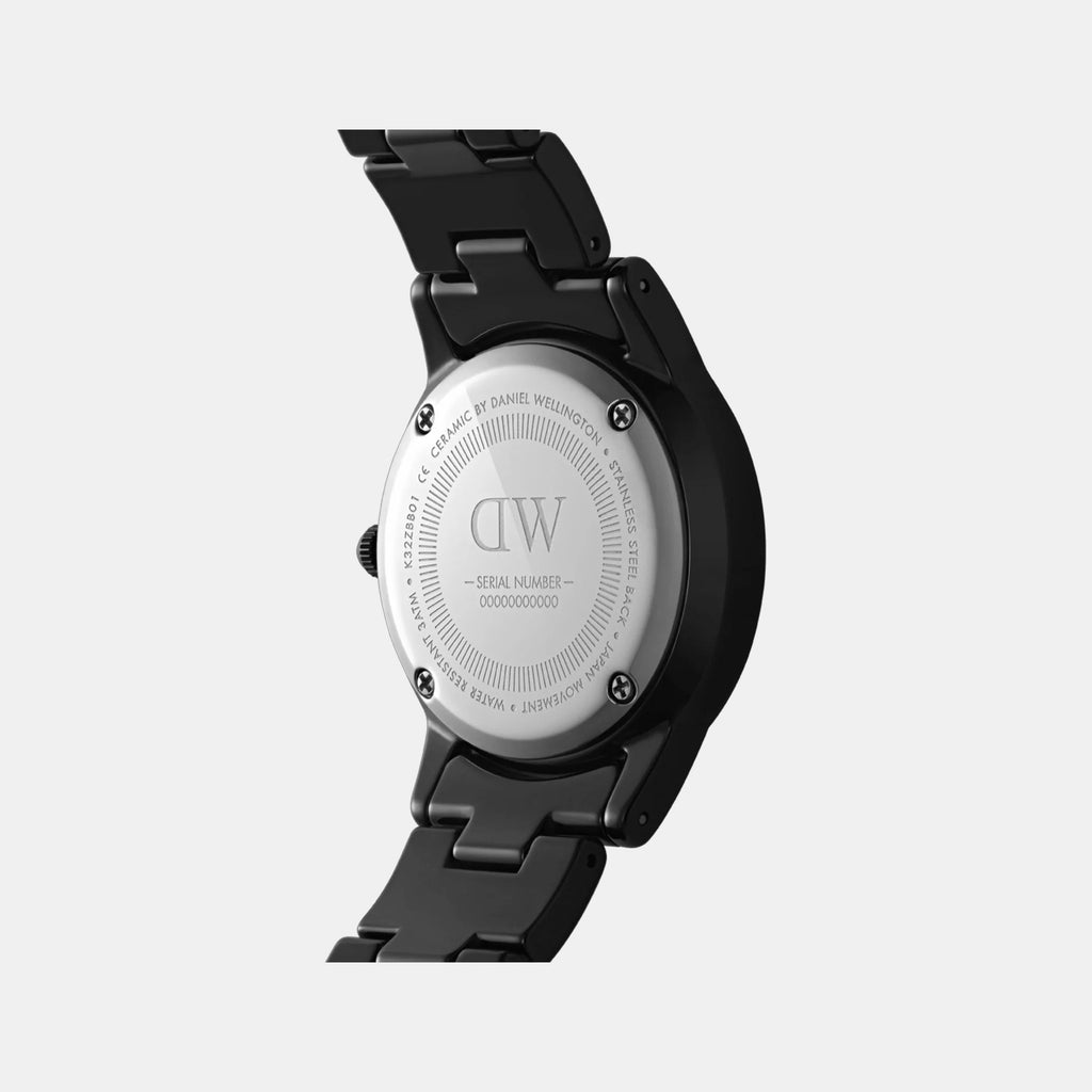 Iconic Women Quartz Black Dial Analog Stainless Steel Watch DW00100415