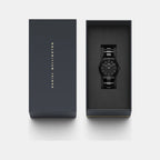 Iconic Women Quartz Black Dial Analog Stainless Steel Watch DW00100415