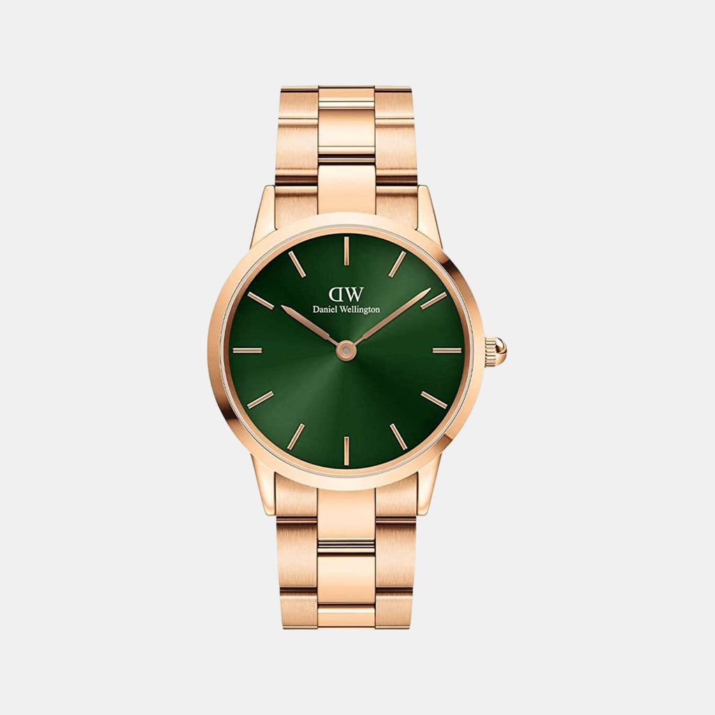 Iconic Unisex Quartz Green Dial Analog Stainless Steel Watch DW00100419K