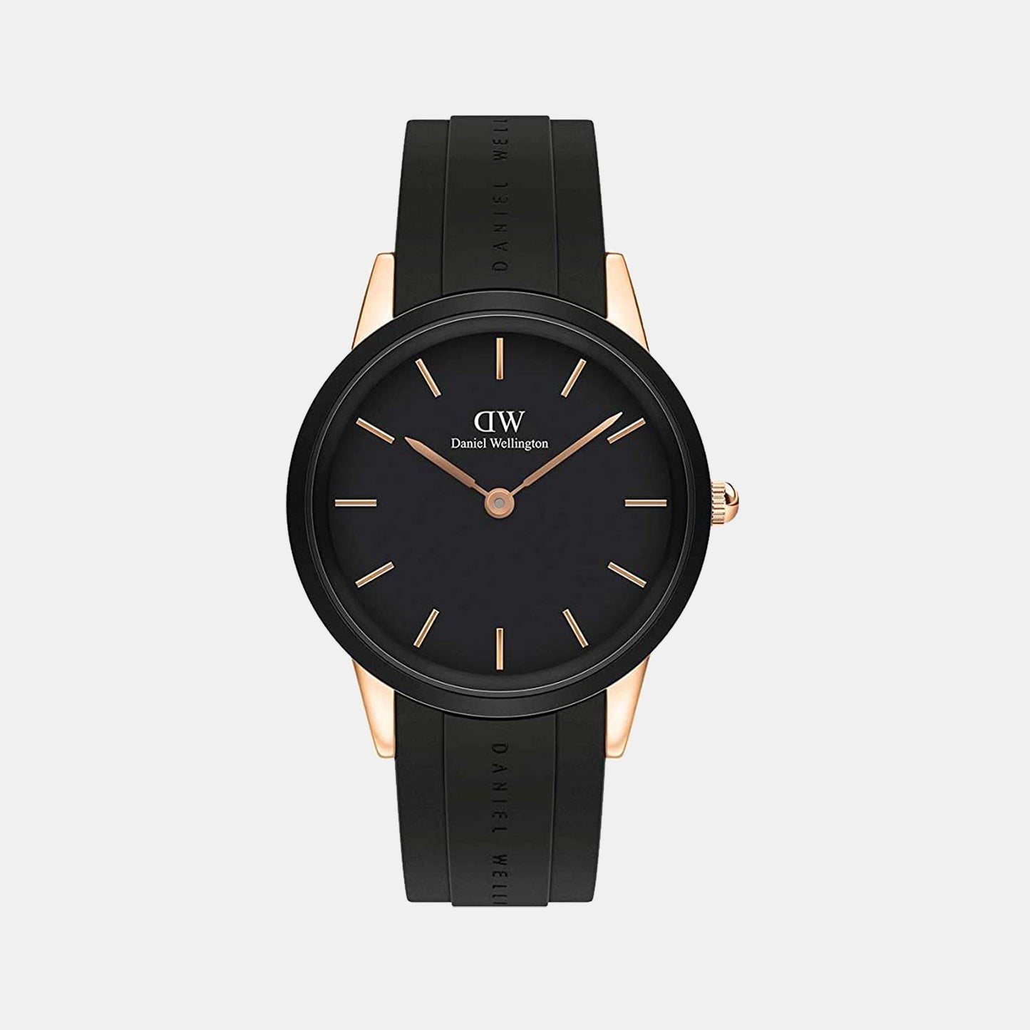 Iconic Male Black Analog Rubber Watch DW00100425