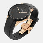 Iconic Men Quartz Black Dial Analog Rubber Watch DW00100425K