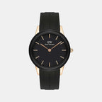 Iconic Men Quartz Black Dial Analog Rubber Watch DW00100425K