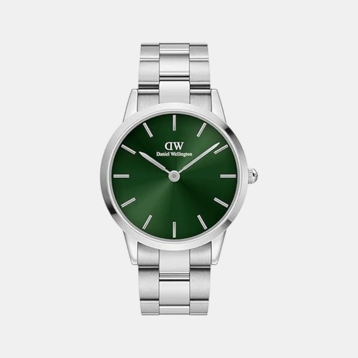 Iconic Men Quartz Green Dial Analog Stainless Steel Watch DW00100427K