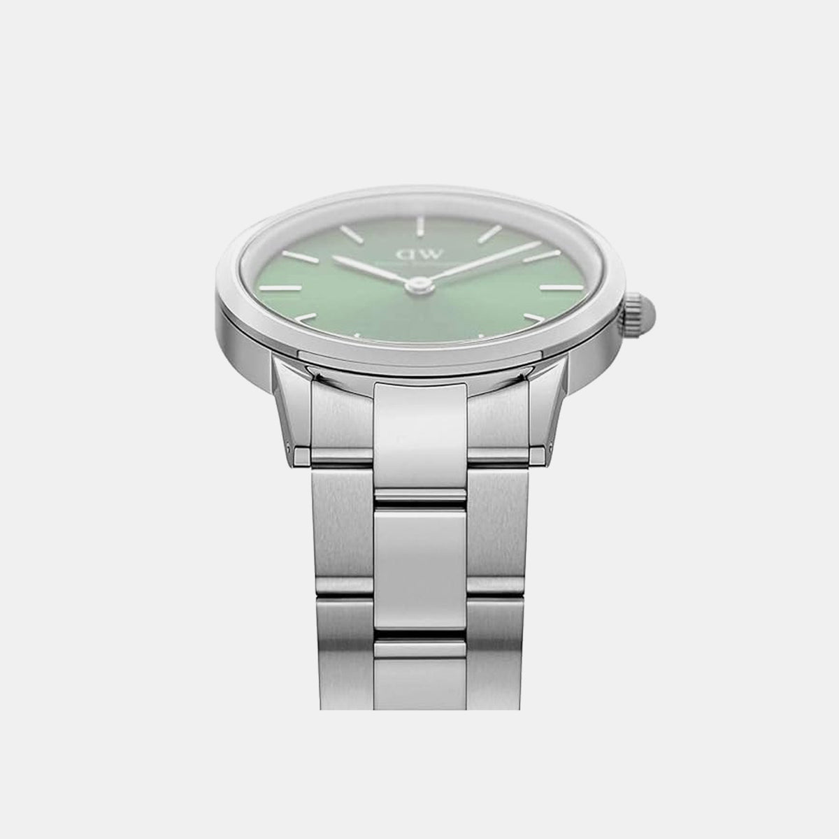 Iconic Men Quartz Green Dial Analog Stainless Steel Watch DW00100427K