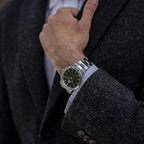 Iconic Link Men Quartz Green Dial Analog Stainless Steel Watch DW00100427K