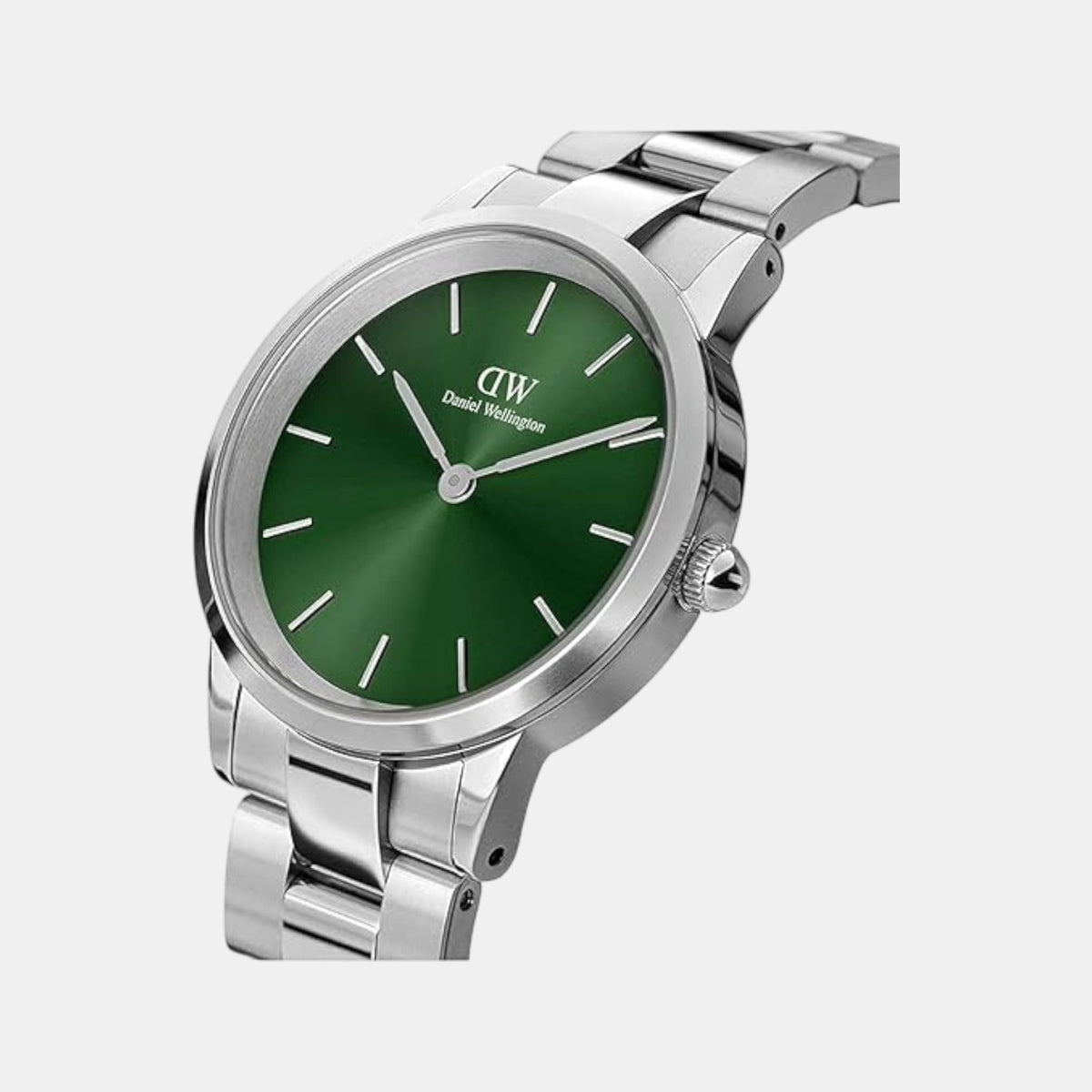 Iconic Men Quartz Green Dial Analog Stainless Steel Watch DW00100427K