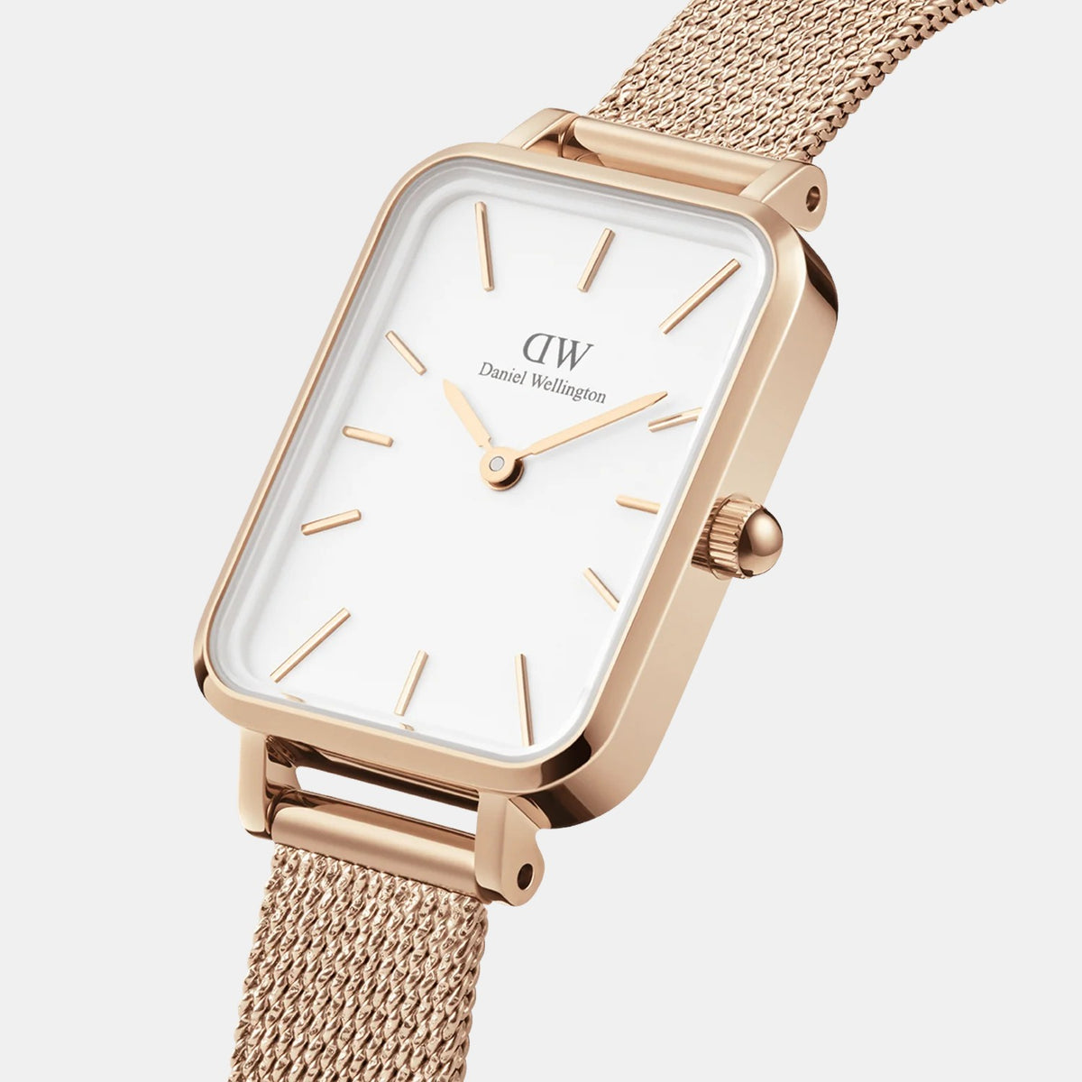 Quadro Women Quartz White Dial Analog Mesh Watch DW00100431K