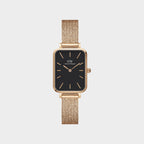 Quadro Women Quartz Black Dial Analog Mesh Watch DW00100432K