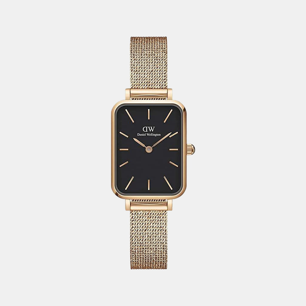 Quadro Women Quartz Black Dial Analog Stainless Steel Watch DW00100432