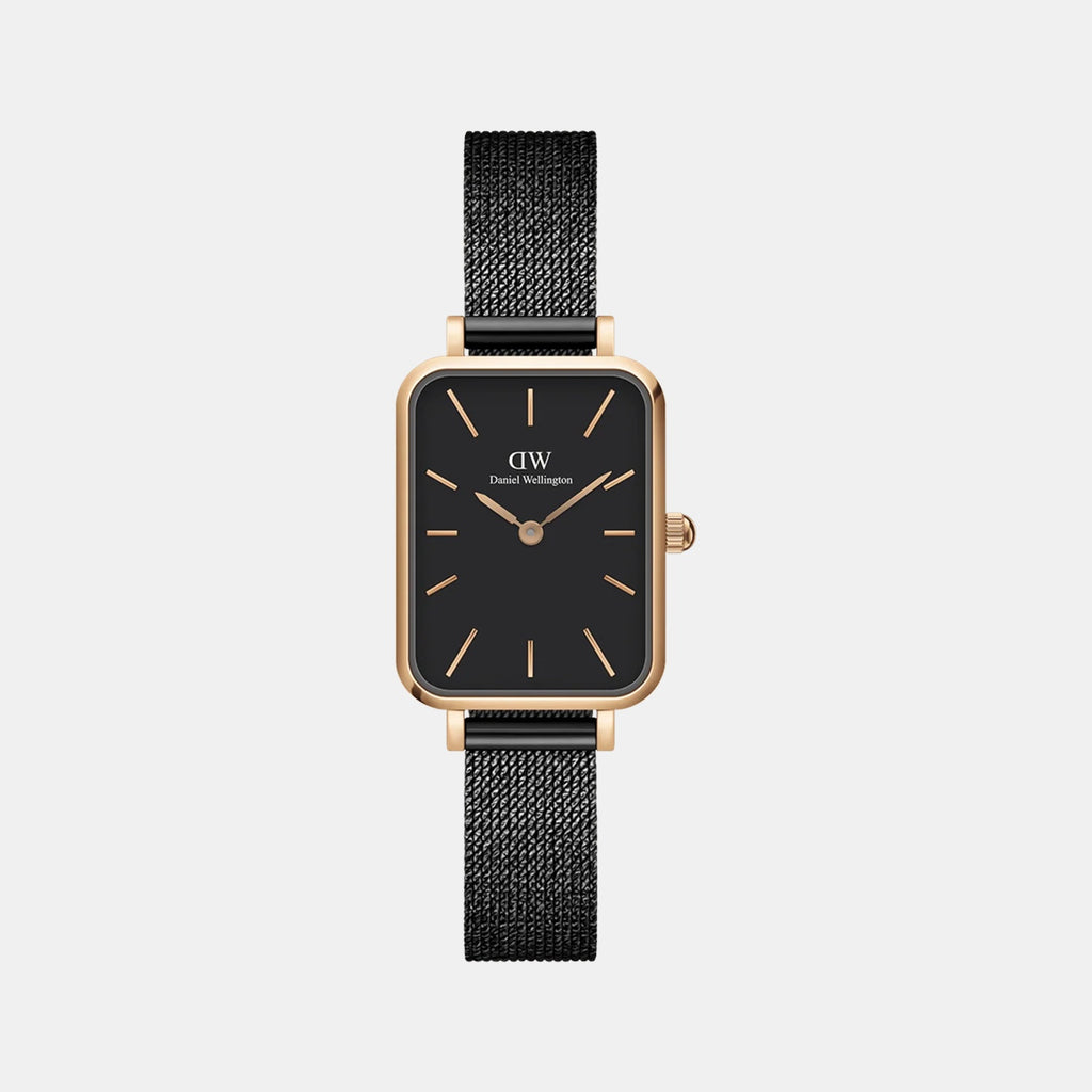 Quadro Women Quartz Black Dial Analog Stainless Steel Watch DW00100433K