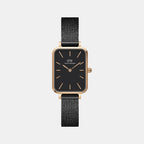 Quadro Women Quartz Black Dial Analog Stainless Steel Watch DW00100433K