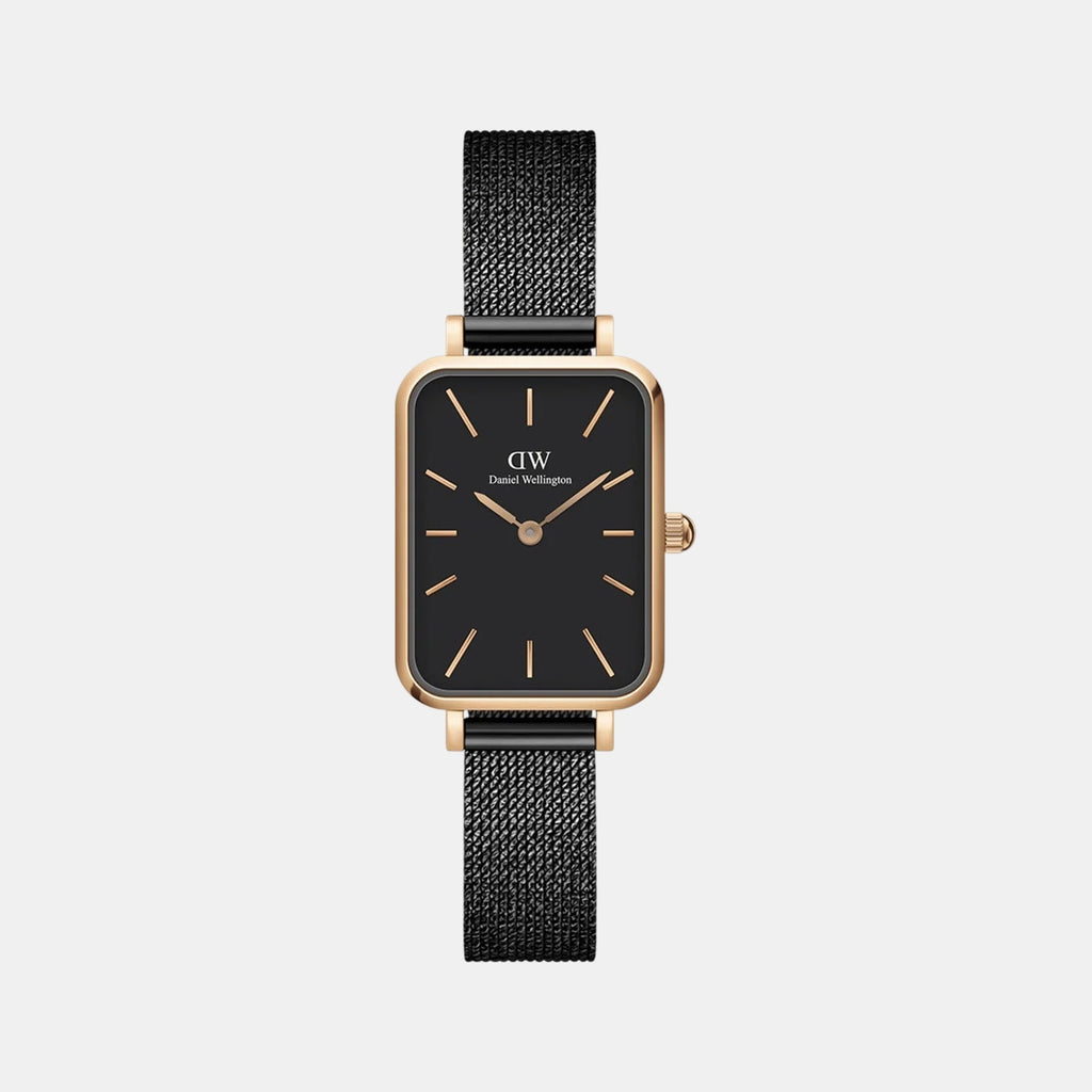 Quadro Women Quartz Black Dial Analog Stainless Steel Watch DW00100433K