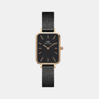 Quadro Women Quartz Black Dial Analog Stainless Steel Watch DW00100433K