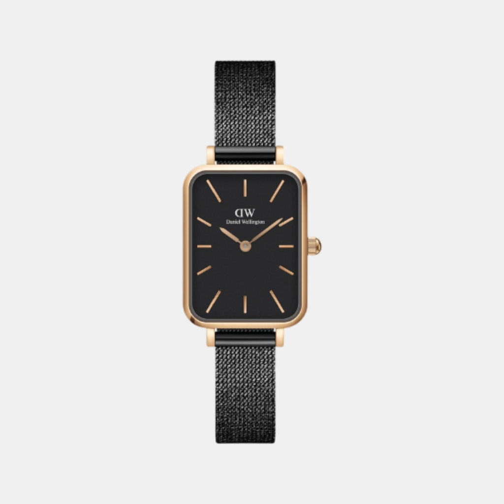 Quadro Women Quartz Black Dial Analog Stainless Steel Watch DW00100433