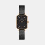 Quadro Women Quartz Black Dial Analog Stainless Steel Watch DW00100433