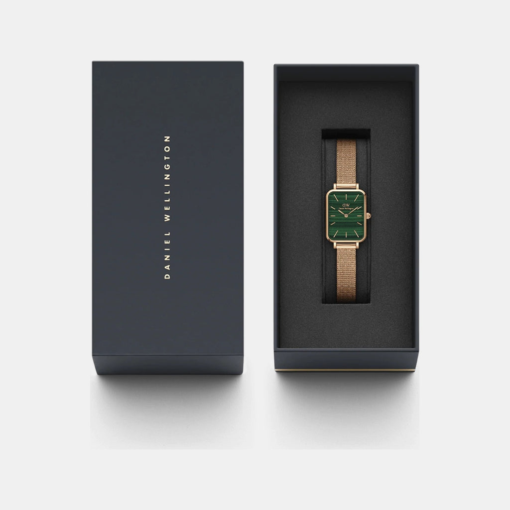 Quadro Women Quartz Green Dial Analog Stainless Steel Watch DW00100437K