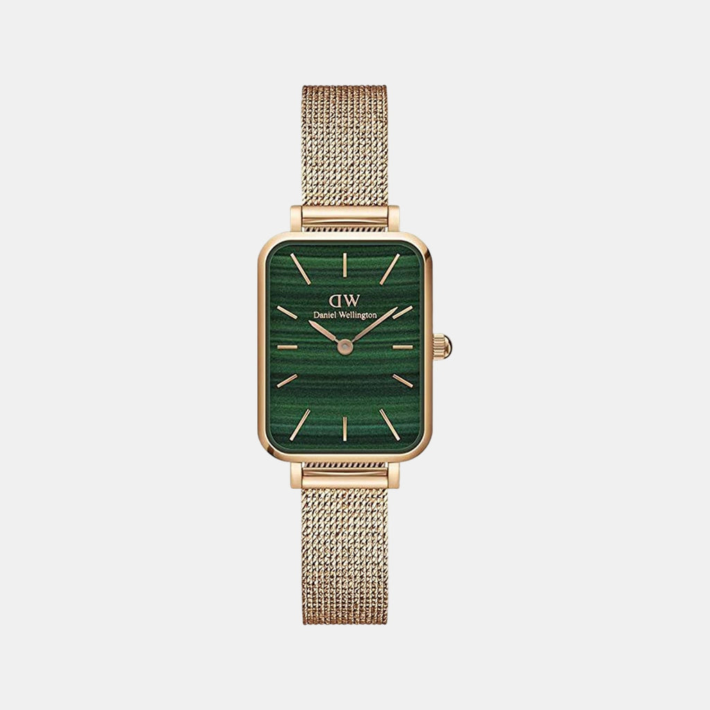 Quadro Women Quartz Green Dial Analog Stainless Steel Watch DW00100437