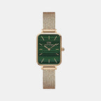 Quadro Women Quartz Green Dial Analog Stainless Steel Watch DW00100437