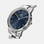 Iconic Women Quartz Blue Dial Analog Stainless Steel Watch DW00100459