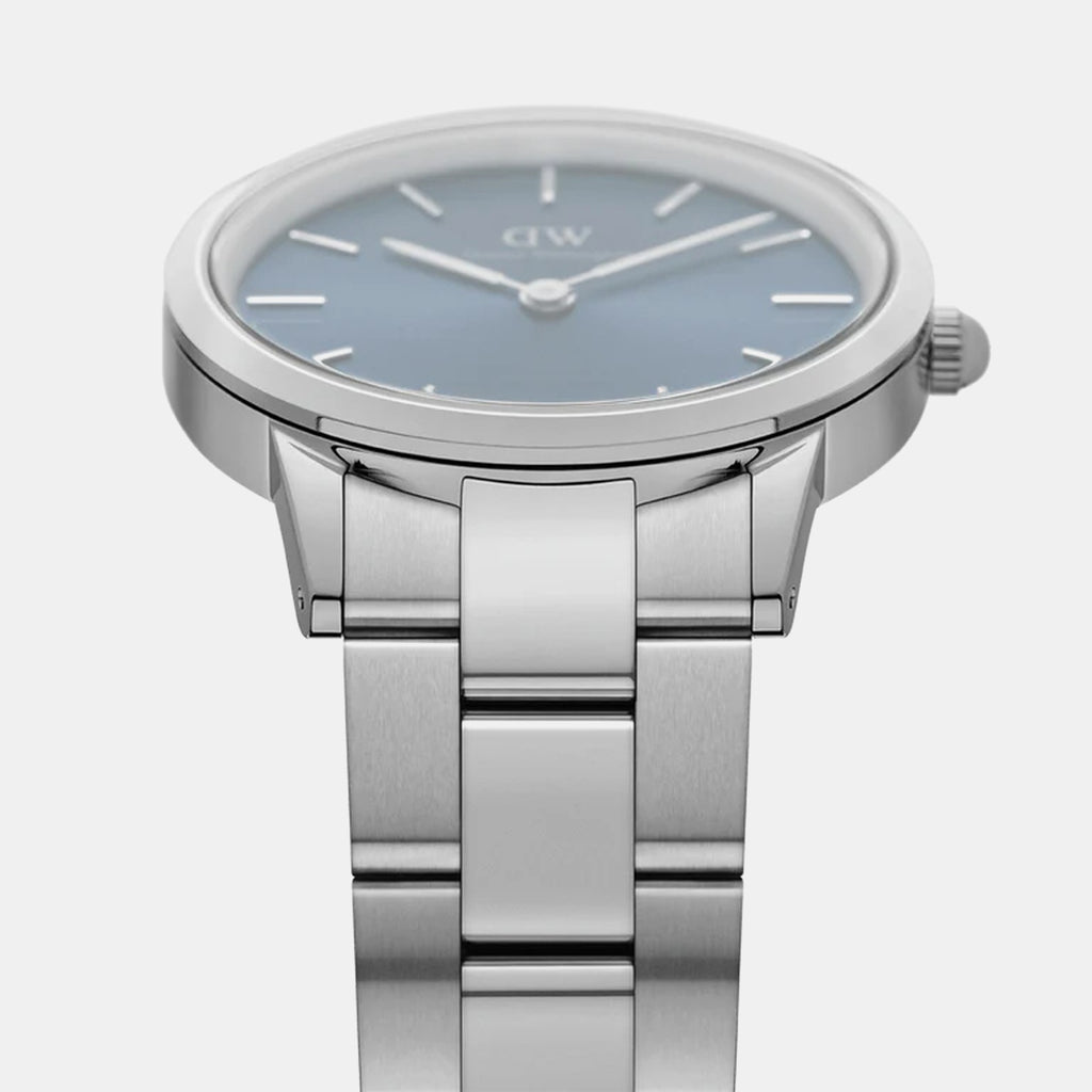 Iconic Women Quartz Blue Dial Analog Stainless Steel Watch DW00100459K