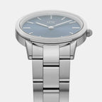 Iconic Women Quartz Blue Dial Analog Stainless Steel Watch DW00100459K