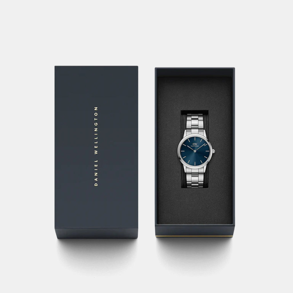 Iconic Women Quartz Blue Dial Analog Stainless Steel Watch DW00100459K