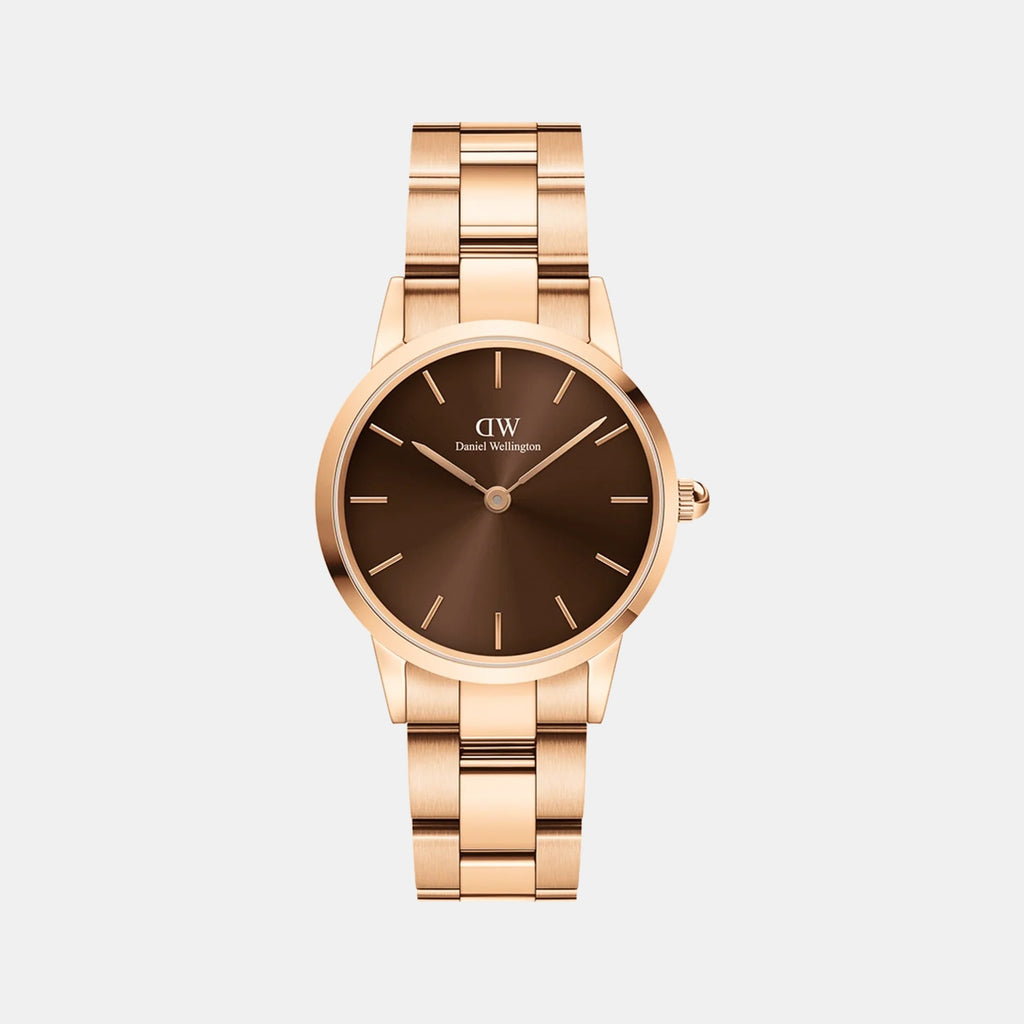 Iconic Women Quartz Brown Dial Analog Stainless Steel Watch DW00100462K