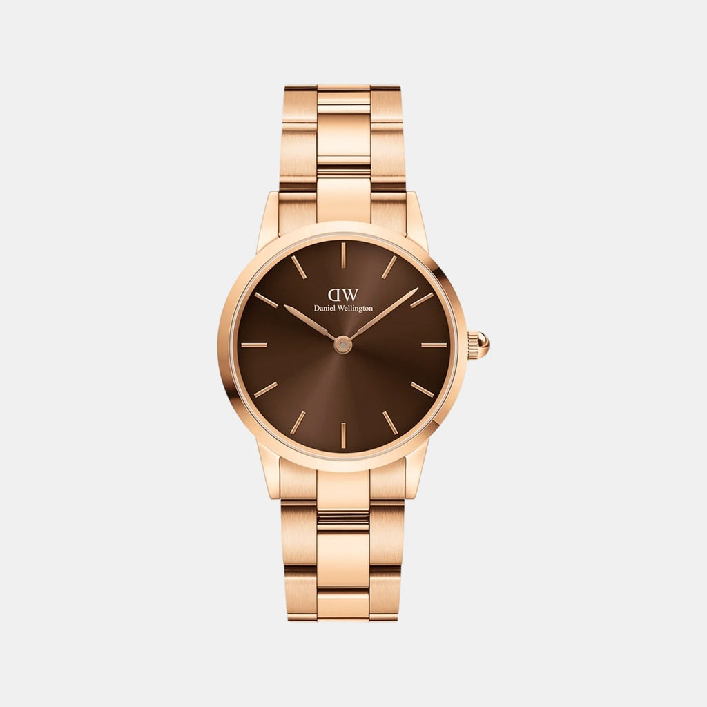 Iconic Women Quartz Brown Dial Analog Stainless Steel Watch DW00100462K