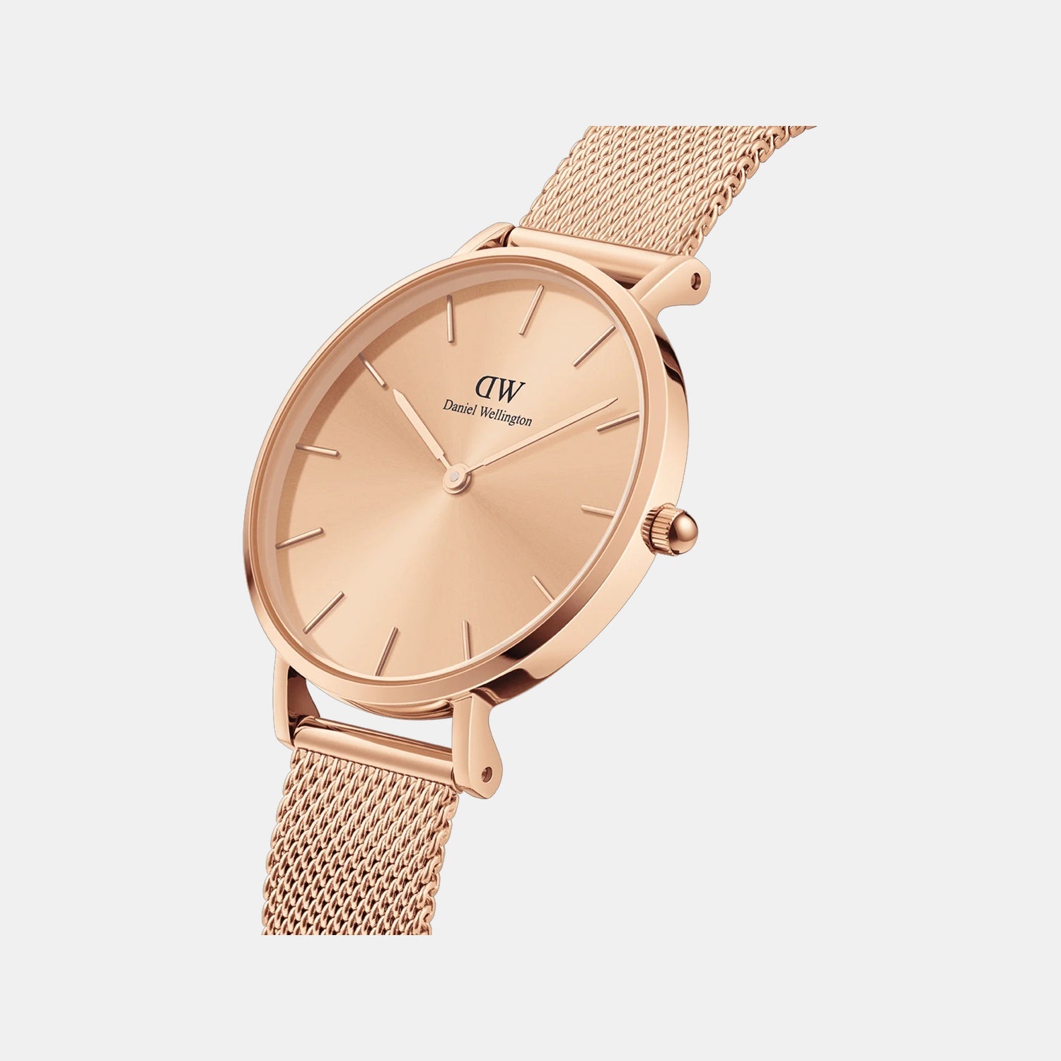 Petite Women Quartz Rose Gold Dial Analog Stainless Steel Watch DW00100470