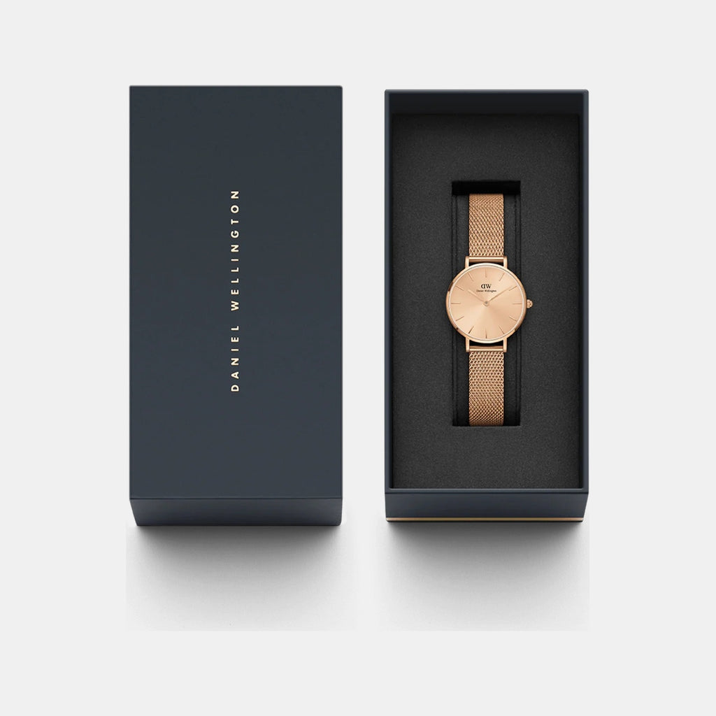 Petite Women Quartz Rose Gold Dial Analog Stainless Steel Watch DW00100470