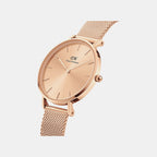 Petite Women Quartz Rose Gold Dial Analog Stainless Steel Watch DW00100470K