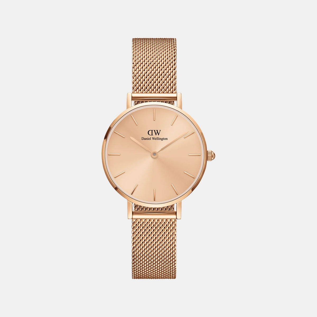 Petite Women Quartz Pink Dial Analog Mesh Watch DW00100471K