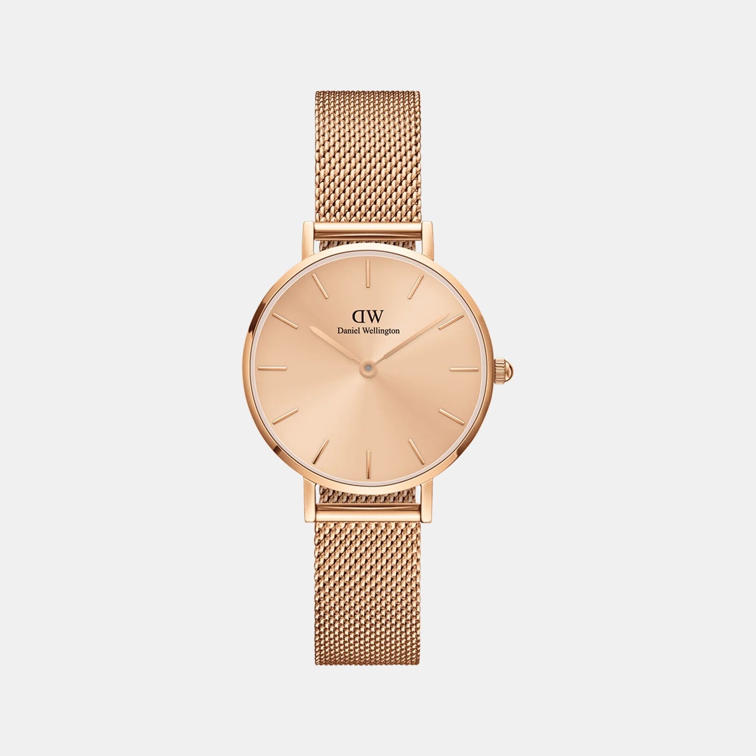 Petite Women Quartz Rose Gold Dial Analog Stainless Steel Watch DW00100471K